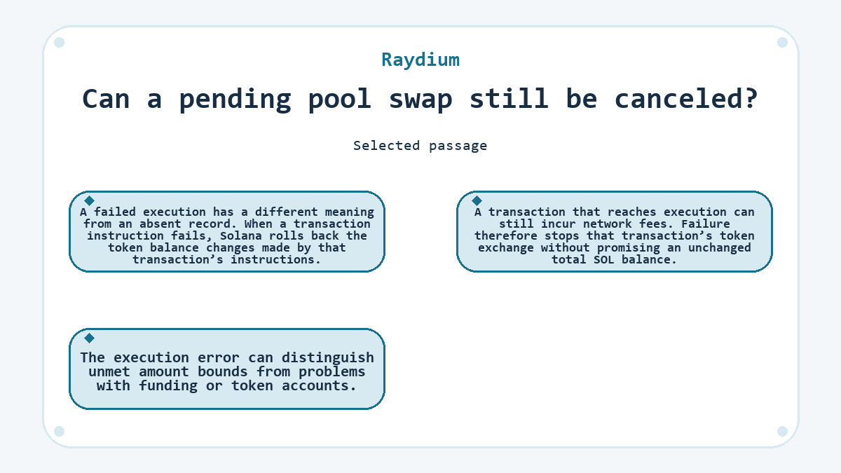 Visual outline: Raydium: Can a pending pool swap still be canceled?